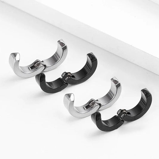 2pcs Anime Chainsaw Man Yoshida Hirofumi Cosplay Ear Clip Earrings Women Men Punk Black No Pierced Fake Ear Circle Pop Jewelry Good Vibrations