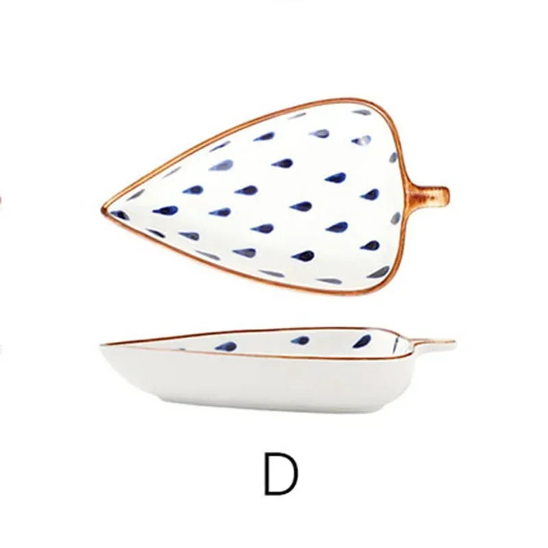 Creative leaf saucer cold dish restaurant household ceramic plate for restaurant banquet Good Vibrations