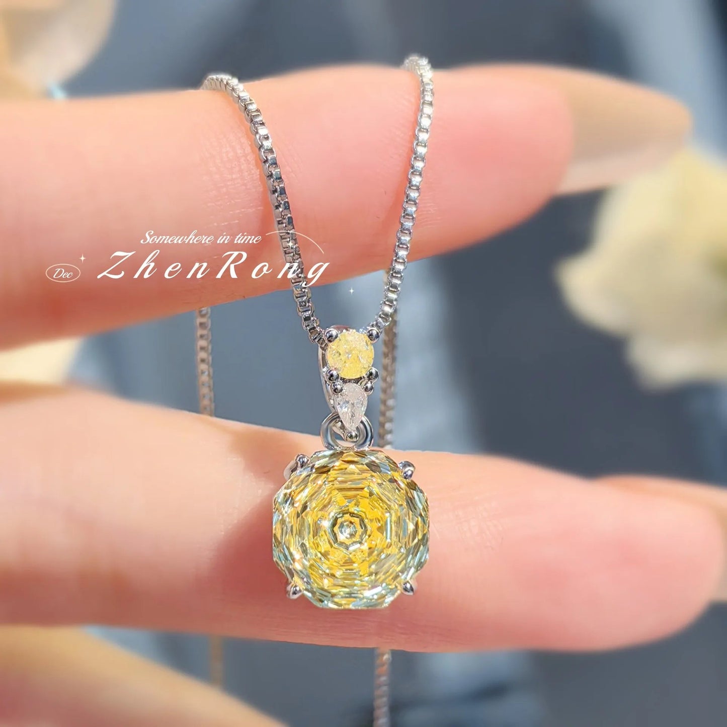 New Rose Cut Dream Color Zircon Crystal Pendant Necklaces Stud Earrings Rings For Women Fashion Luxury Female Jewelry Sets Good Vibrations Adult Super Store