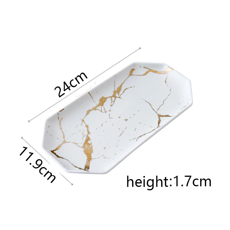 White Black Golden Ceramic Dishes And Plate Pizza Dessert Steak Tableware Decorative Food Tray Dinner Set Porcelai Good Vibrations