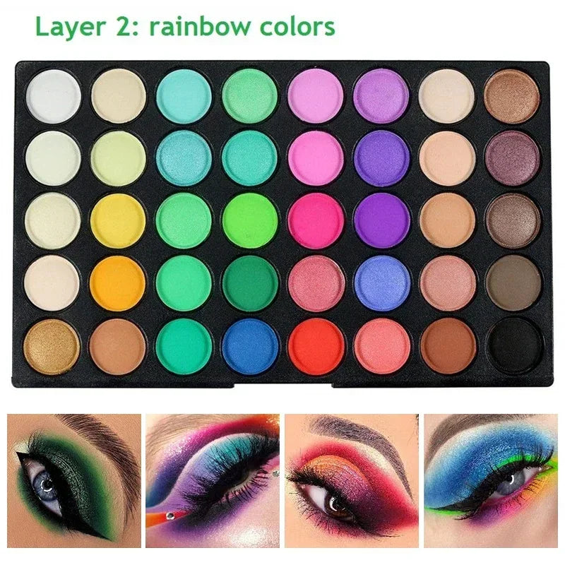 120 Color Eye Makeup Waterproof Make up Nude Eye Shadow Palette Glitter Matte Pigmented Powder Pressed Shine Eyeshadow Cosmetic Good Vibrations