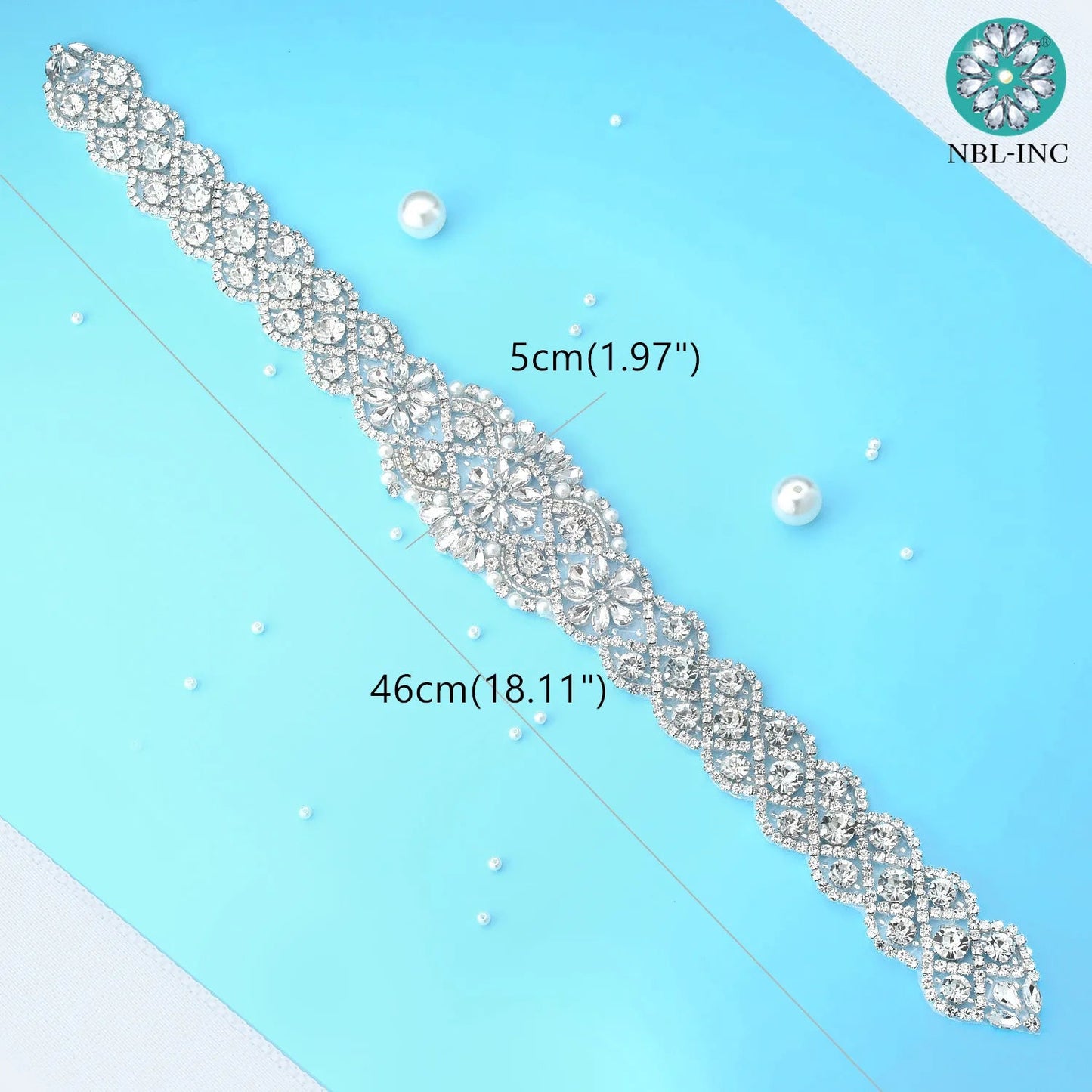 (1PC) Silver Rhinestone crystal iron on applique belt iron on wedding beaded bridal trim for wedding dresses clothing WDD0209 Good Vibrations