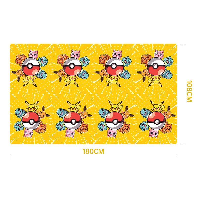 Pokemon Birthday Party Disposable Party Plates Pikachu Theme Tablecloth Character Balloon Birthday Decoration Baby Shower Suppli Good Vibrations