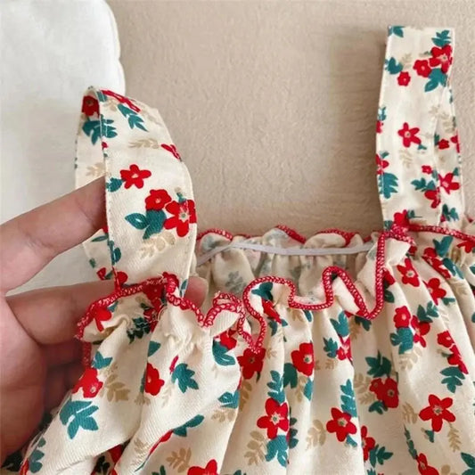 Girls Outfit Sets Summer Kids Casual Clothing For Girls Fragmented Suspender Skirt+Shorts Children's Baby Girl Clothing Good Vibrations