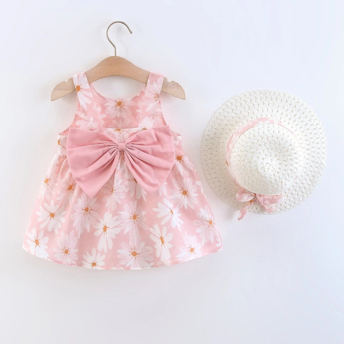 (Girls 0-3 Years Old) Summer New Girls Dress Floral Print Little Fresh Everyday Sweet Princess Dress with Bow Good Vibrations