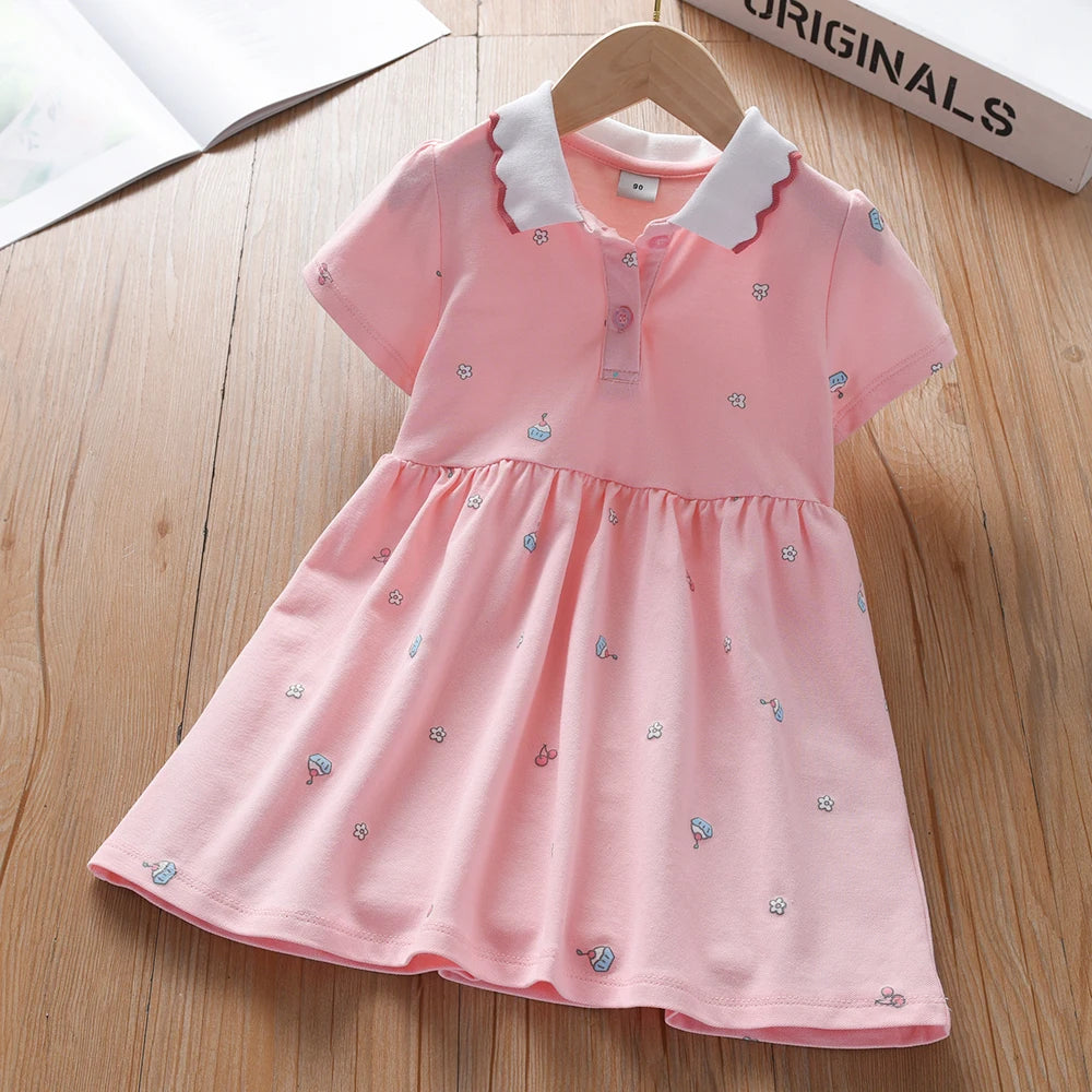 Girls Clothes 2025 New Summer Princess Dresses Short Sleeve Kids Dress Baby Dresses for Children Clothing 2-6Y Good Vibrations