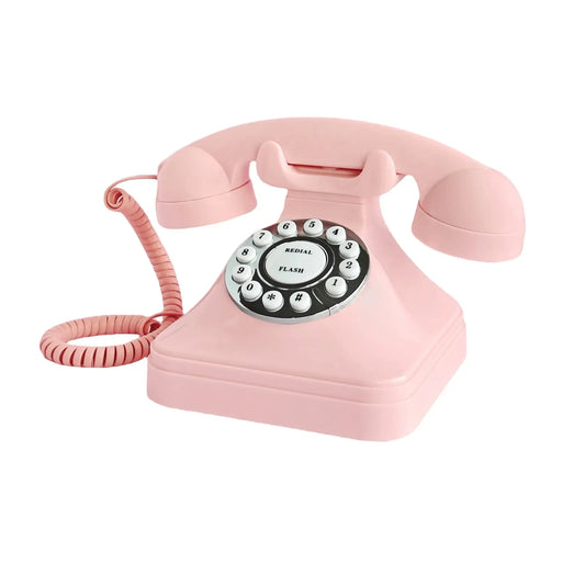 Retro Telephone, Corded Landline Phone 1980s Vintage Telephone Old Fashion Analog Senior Phone with Flash/Redial/Ringer for Home Good Vibrations