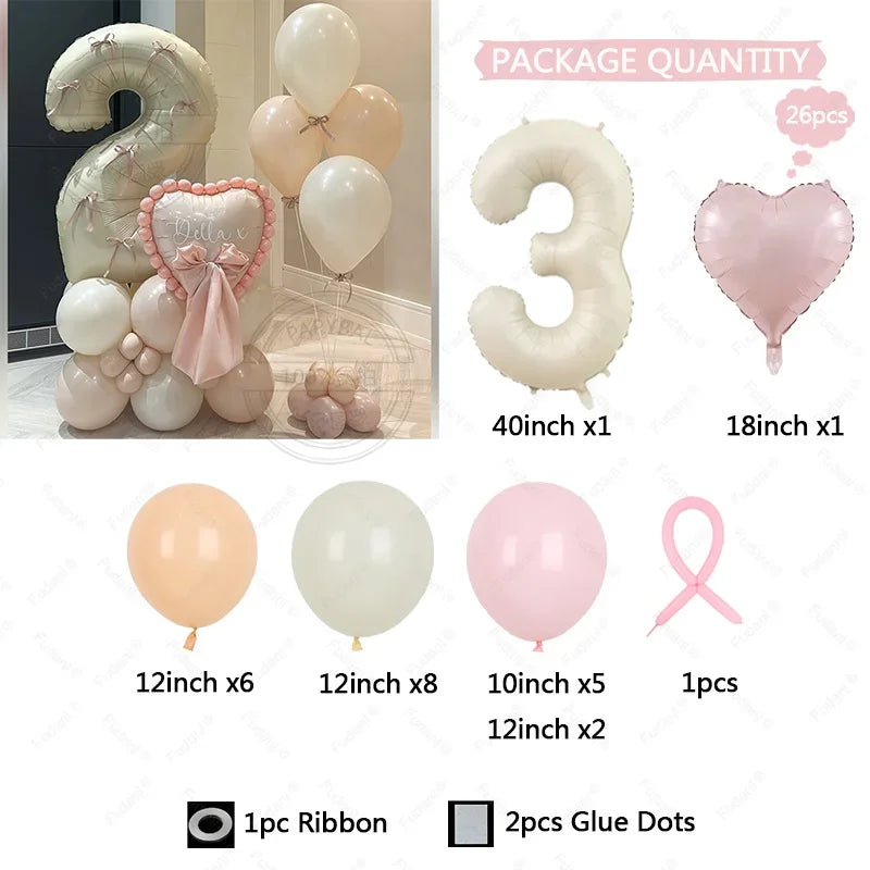 26pcs Cream White Themed Wedding Balloon Set for Adult Children Baby Shower Helium Globos Party Decoration Newborn Supplies Toys Good Vibrations