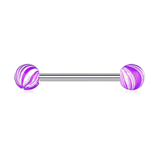 1PCS/4PCS Nipple Tongue Rings Straight Barbell 14G Stainless Steel Belly Button Rings Nipplerings Body Piercing Jewelry Purple Good Vibrations Adult Super Store
