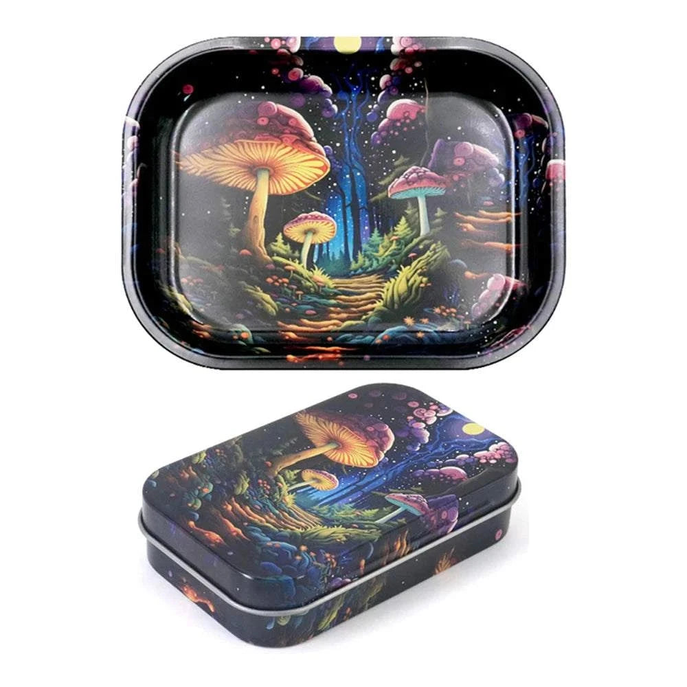 18*14cm Metal Rolling Storage Tray with  TinPlate Storage Box Tobacco Cigarettes Cases Holder Smoking Accessories Good Vibrations Adult Super Store