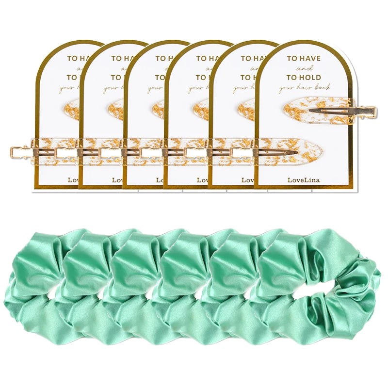 12pcs Bridesmaid Proposal Gifts Bridesmaid Hair Clips Hair Ties Scrunchies Set Bachelorette Party Wedding Bridal Shower Favors Good Vibrations