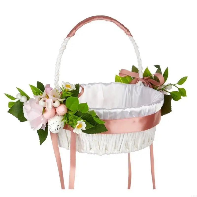 Natural Easter Theme Basket with Decorative Egg Flower For Couples And for Outdoor Activity Spring Event Good Vibrations