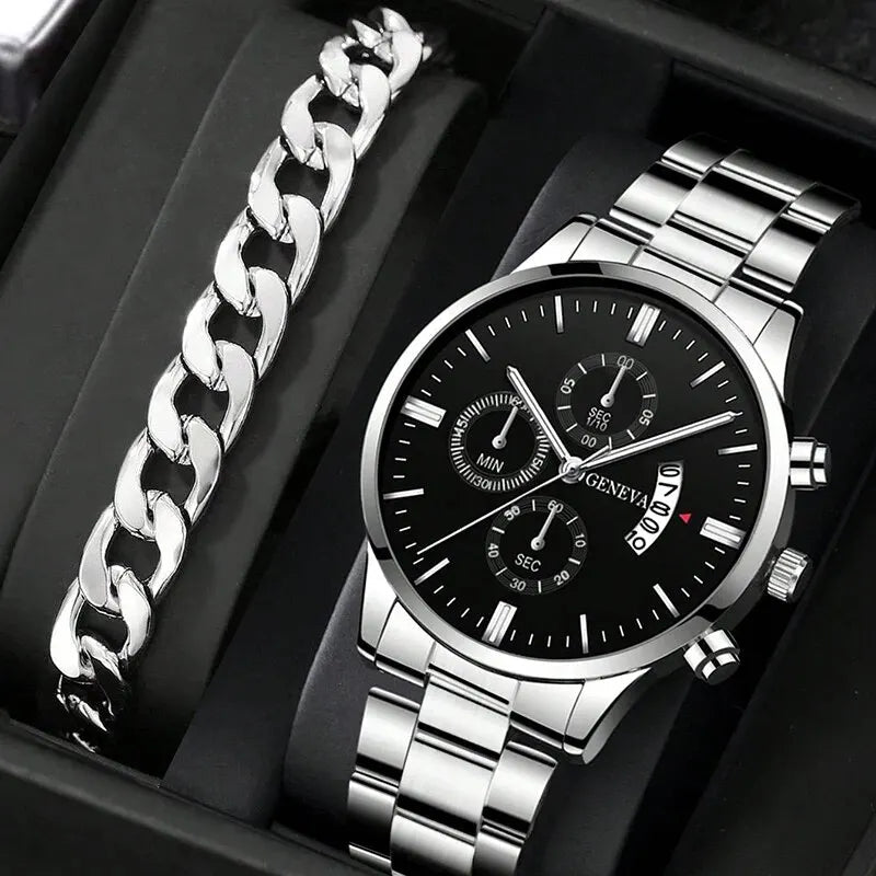 Fashion Men Watch Luxury Calendar Quartz Wrist Watch Business Watches Man Clock Male Bracelet Wristwatch Good Vibrations