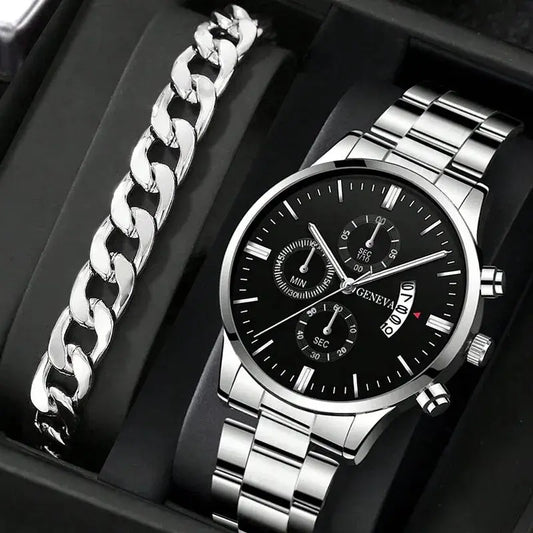 Fashion Men Watch Luxury Calendar Quartz Wrist Watch Business Watches Man Clock Male Bracelet Wristwatch Good Vibrations