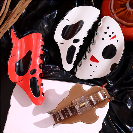 Halloween Hair Accessories Ghost Hair Clip for Women Girls Red Horns Hairpin Skull Claw Y2K Gothic Hair Jewelry 2023 New HangZhi Good Vibrations