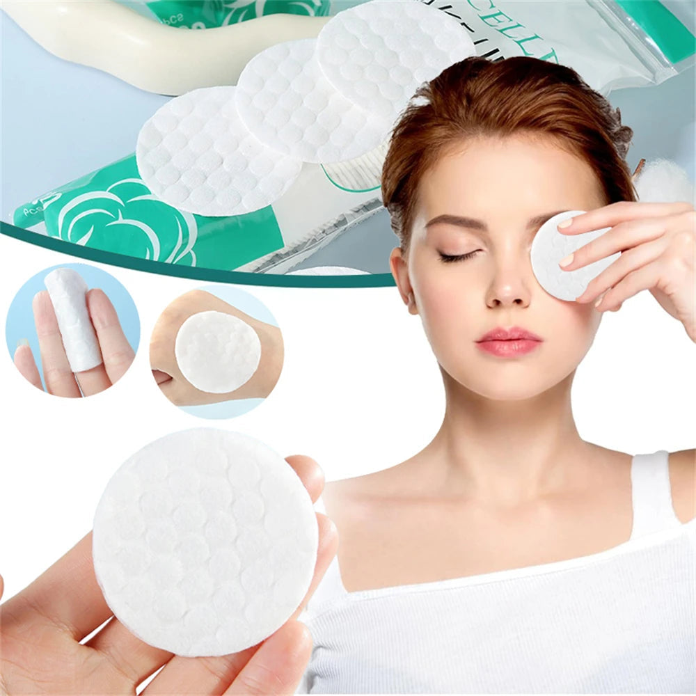 100Pcs/pack Facial Make Up Cosmetic Cotton Pads Round Soft Makeup Nail Polish Remover Cleansing Pads Daily Removal Tool DIY Good Vibrations