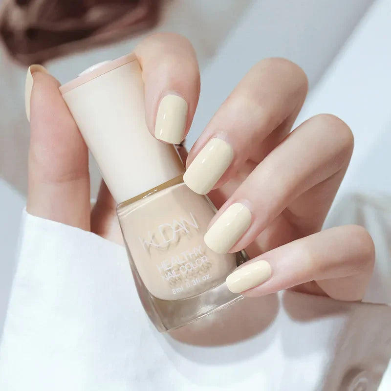 Nail Polish Without Baking Lamp White Fine Glitter Non-baking Non-peel Transparent Shiny Oil Base Coat Nude Nail Polish Good Vibrations