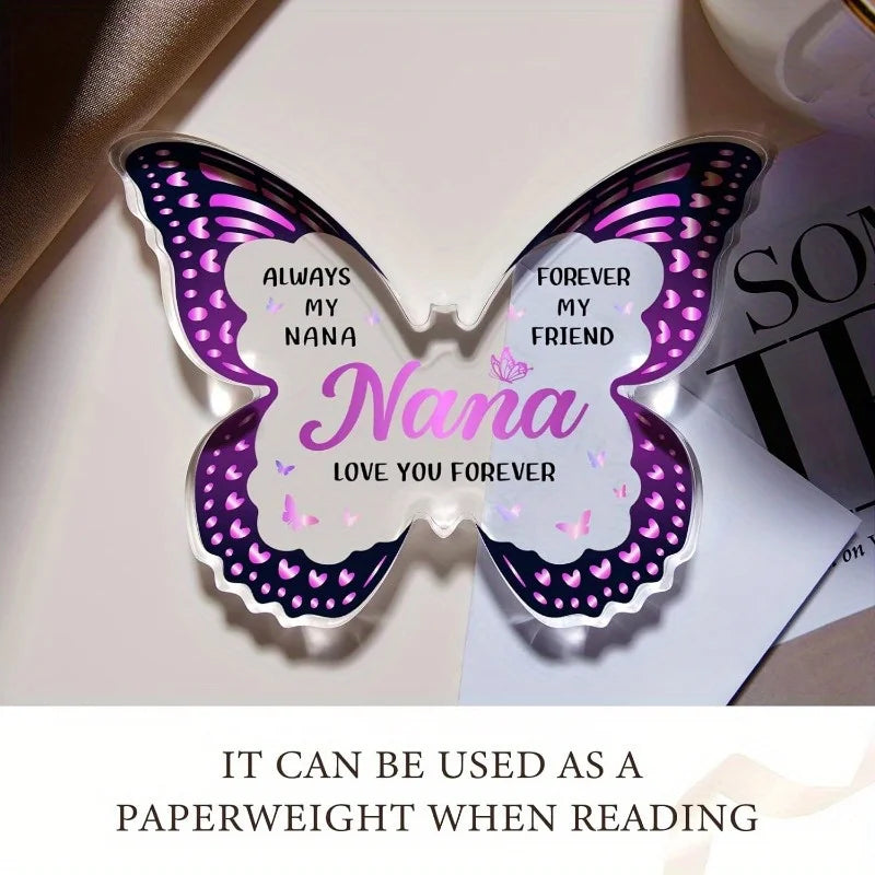 Nana Gifts from Grandkids – Butterfly Acrylic Plaques. Birthday, Valentines, Mother's Day, Xmas, Thanksgiving from Grandkids. Good Vibrations