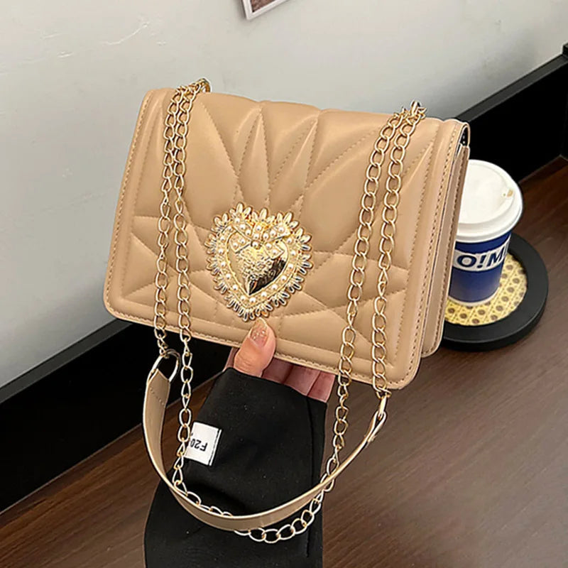 Woman Fashion Shoulder Bags New Brand Designer Wrist Small Square Bag Texture Chain Leather Handbag Luxury Trendy Messenger Bags Good Vibrations