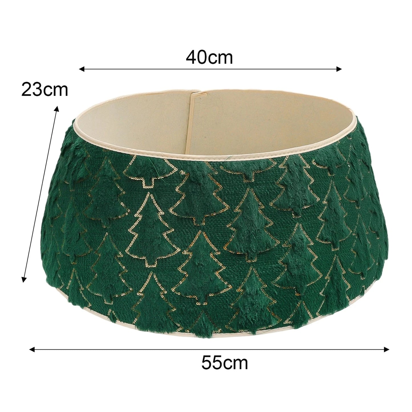 Christmas Tree Collar Red and Green Felt Decorations Tree Skirt Alternative Stereoscopic Tree Bottom Surrounder Party Display Good Vibrations