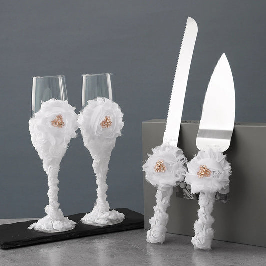 Western-style wedding ceremony goblet bride and groom love witness gift wine glass tableware four-piece suit Good Vibrations