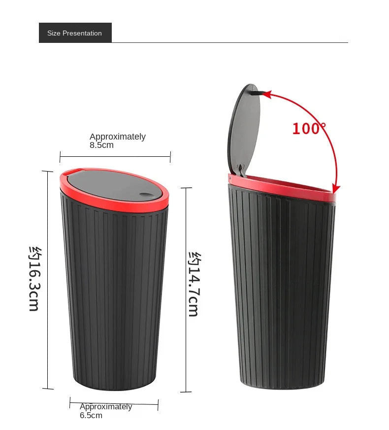 Universal Car Trash Bin Can Mini Auto Dust Organizer Car Interior Rubbish Bag Garbage Container Storage Box Bucket Auto Accessor Good Vibrations