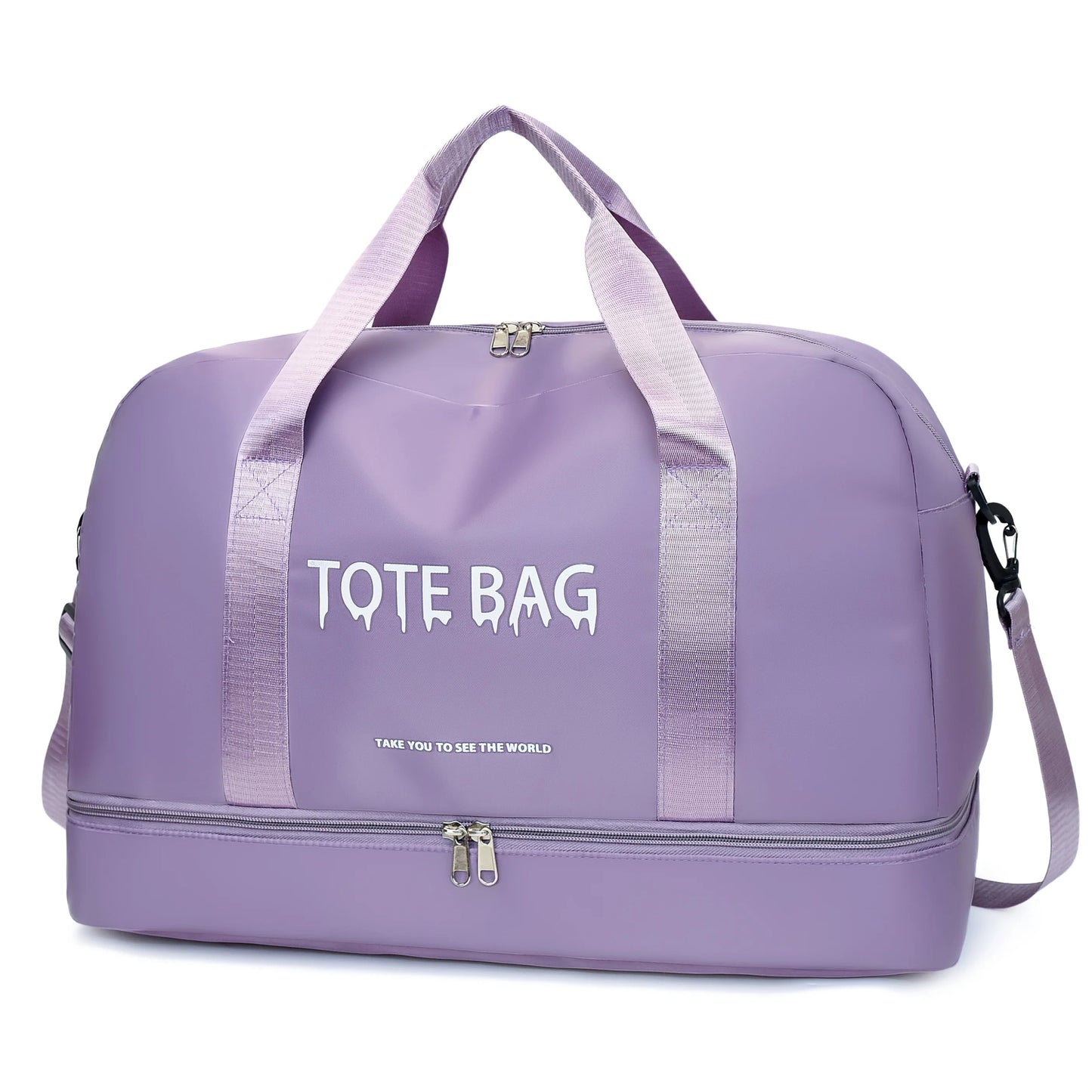 Multifunctional Large-Capacity Travel Duffle Bag with Adjustable Shoulder Strap, Gym Bag for Sports, Vacations & Business Trips Good Vibrations