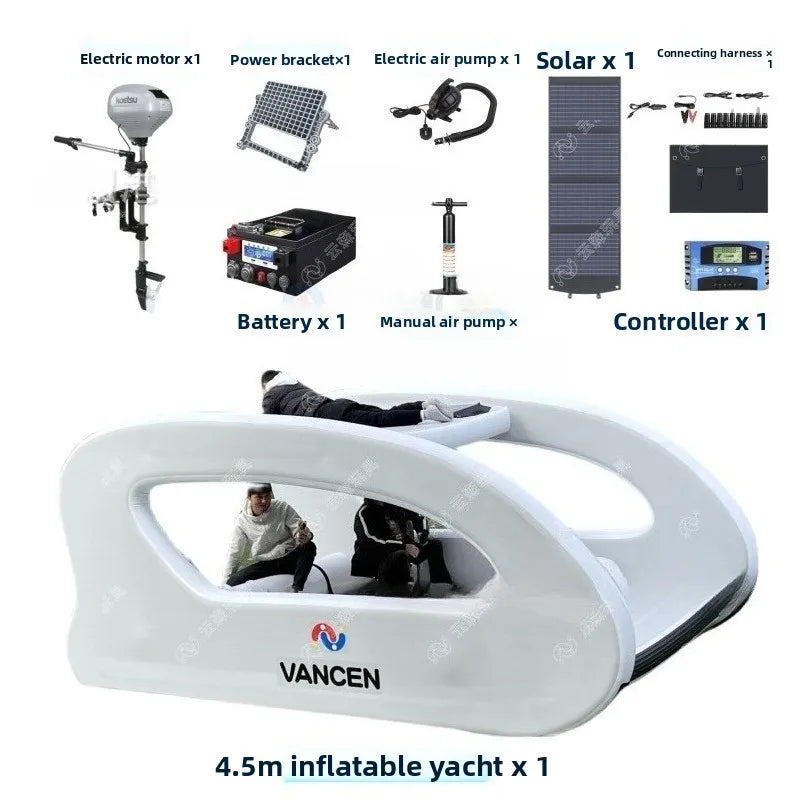 Water Inflatable Yacht Slide Portable Storage Outdoor Yacht Solar Perpetual Motion Machine Floating Bed Luya Hovercraft Good Vibrations