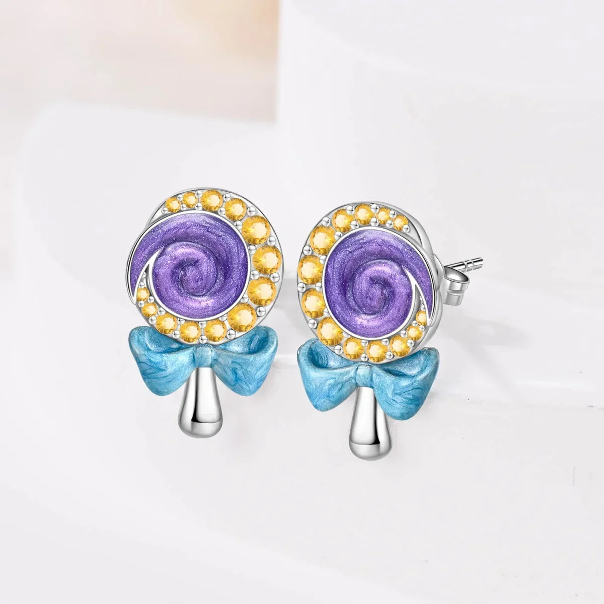 925 Silver Spring Flowers Earrings Colorful Purple Dopamine Butterfly Bee Sweet Romantic Hoop Earrings for Women Party Fine Gift Good Vibrations