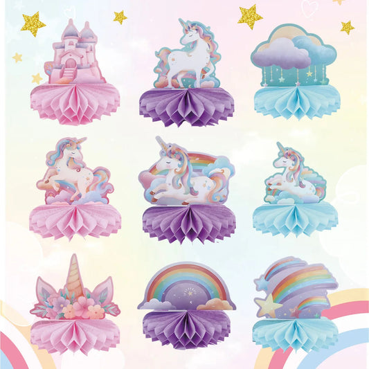 Rainbow Unicorn Honeycomb Ornament Set Rainbow Unicorn Birthday Party Decoration Kids Baby Shower Birthday Party Supplies Good Vibrations
