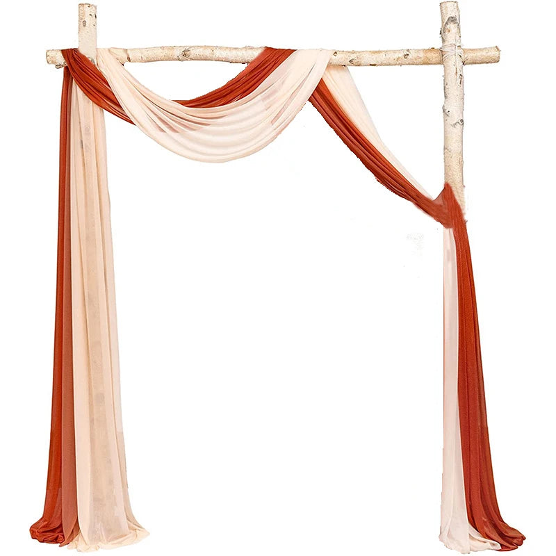 Yannew Burnt Orange Rustic Wedding Arch Flowers White Swag Drape Kit for Wedding Ceremony Reception Backdrop Floral Decoration Good Vibrations