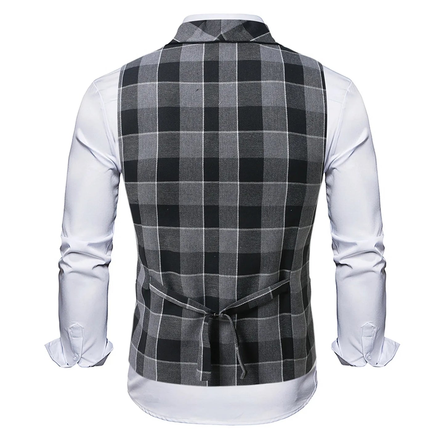 2025 Men's Spring Casual Single Button Suit Vest V Neck New Style British Men's Suit Vest Waistcoat Formal Business Suit Vest