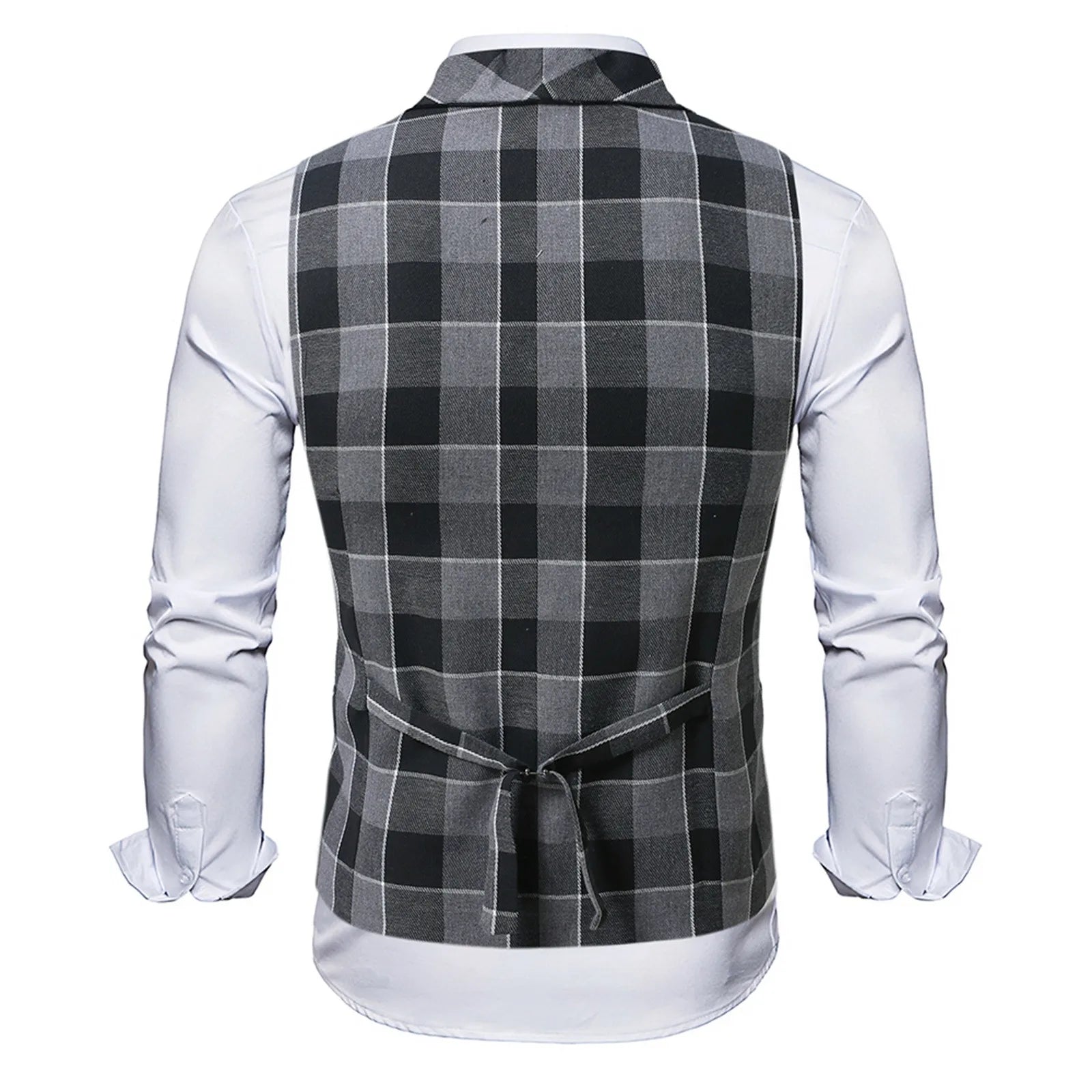 2025 Men's Spring Casual Single Button Suit Vest V Neck New Style  British Men's Suit Vest Waistcoat Formal Business Suit Vest Good Vibrations