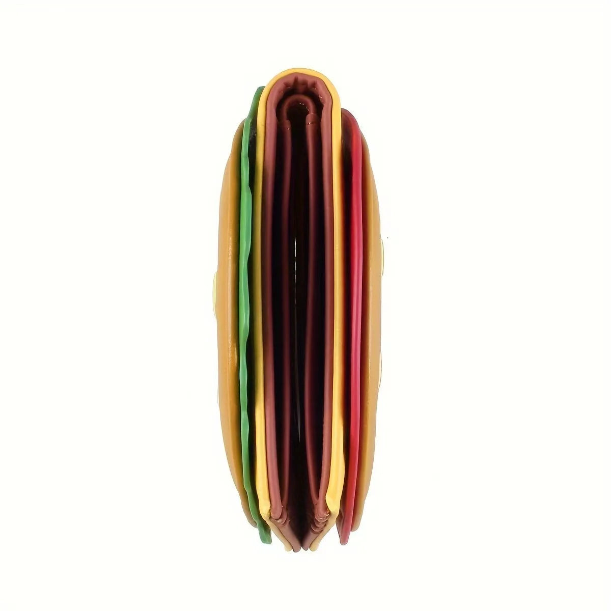A cute wallet in the shape of a cartoon hamburger,PU leather wallet,coin purse,card holder,RFID Good Vibrations