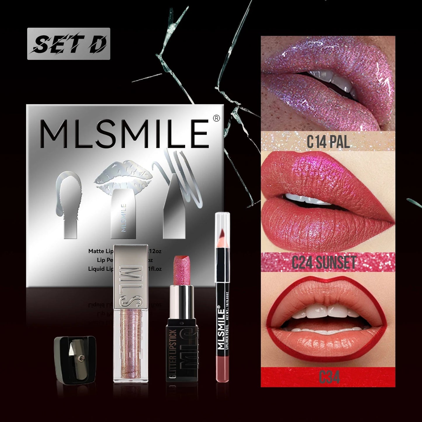 Long Lasting Lipstick Waterproof Moisturizing Ultra Shiny Diamond Pearl Lip Glaze Matte Lip Liner Makeup Kit Makeup Cosmetics Good Vibrations