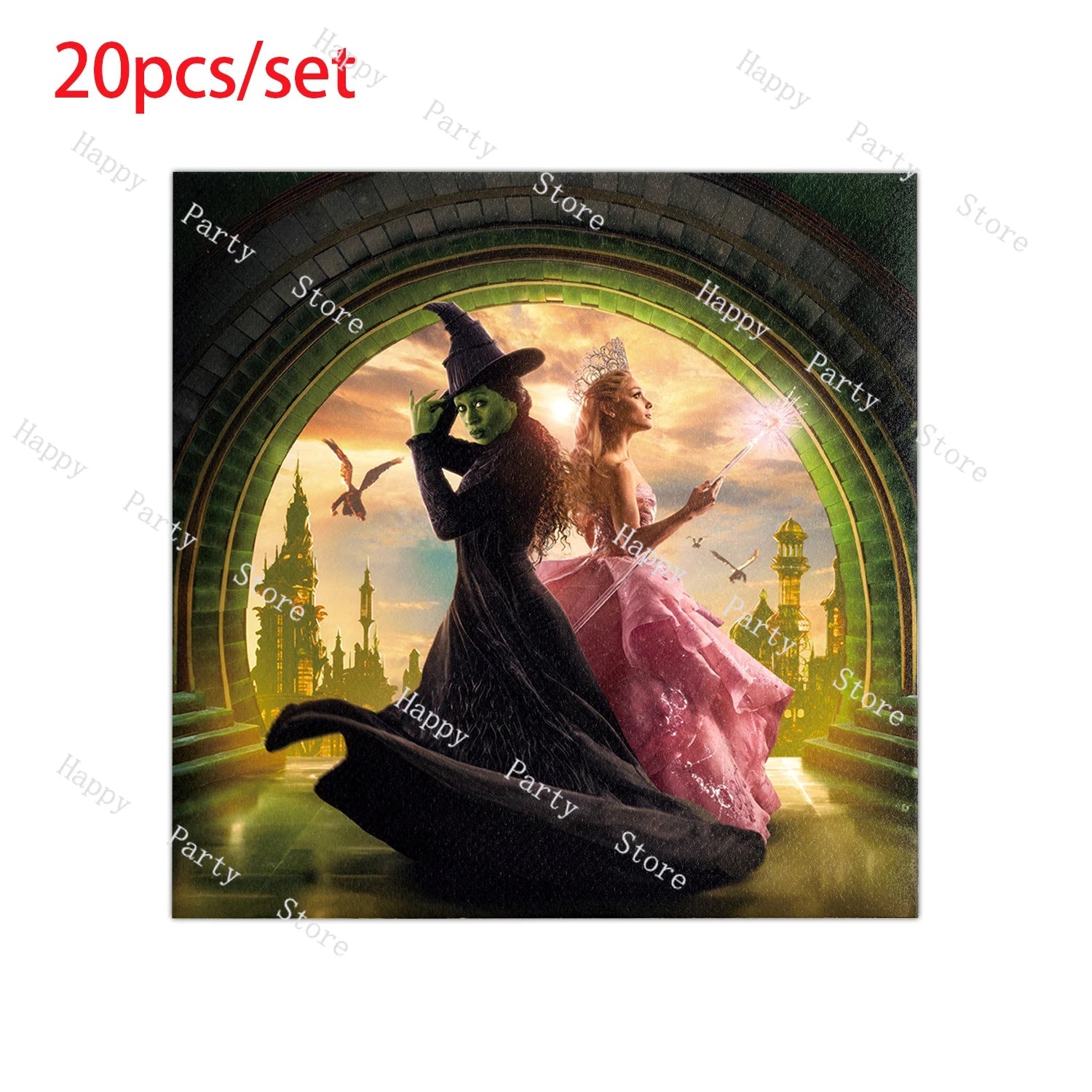 Wicked Birthday Party Decoration Magic Witch Balloon Backdrop Tableware Split Sales Wicked Birthday Party Supplies Good Vibrations
