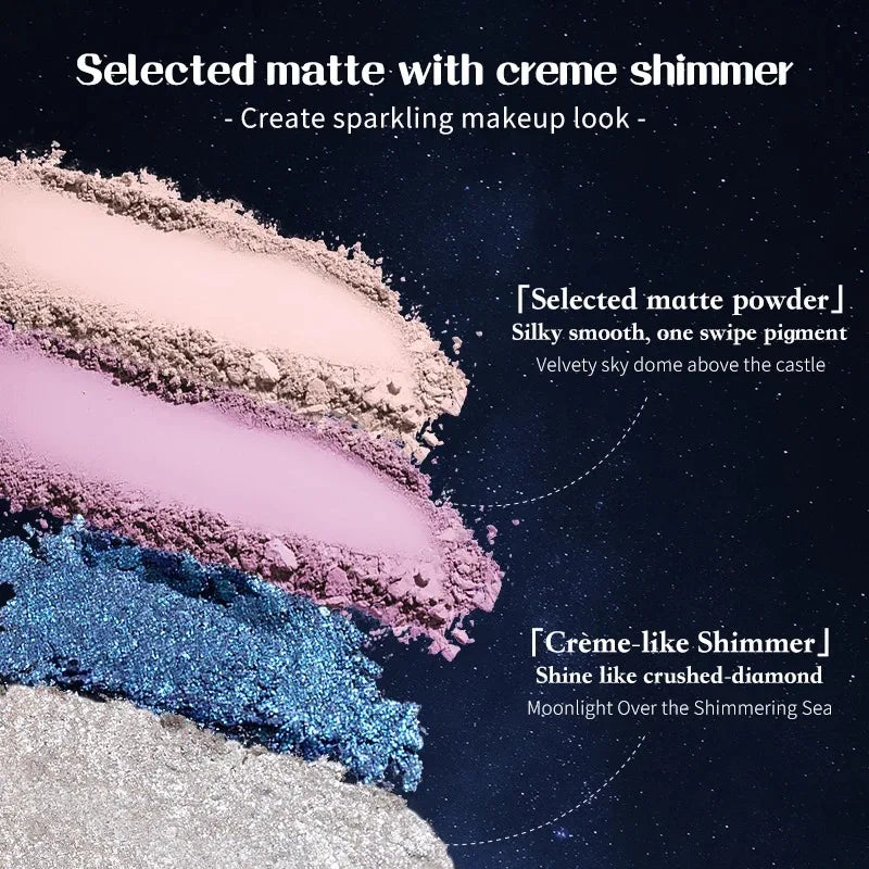 Flower Knows Moonlight Mermaid Eyeshadow Delicate Matte Glow Shimmer Chameleon Waterproof 5 Color Glitter Eye Shadow Palette Good Vibrations