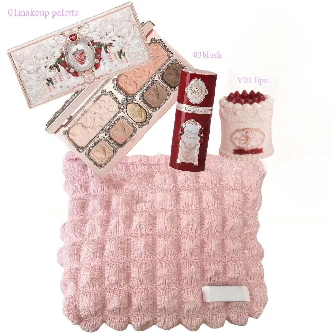 Makeup Set Flower Knows Swan Ballet Series Six Color Eyeshadow Palette Embossed Blusher Shine Lipstick Kit Maquiagem With Bag Good Vibrations