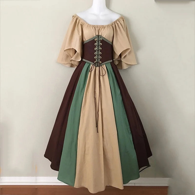 Medieval Costume for Women Halloween Corset Gothic Renaissance Dress Plus Size Flare Sleeve Ball Gown Cosplay Clothes Good Vibrations