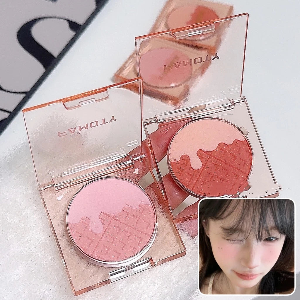Monochrome Blush Palette, Powder Palette Multi-Colored Blush Powder Blushing Rose, Matte, Bold, Lightweight, Blends Easily Good Vibrations