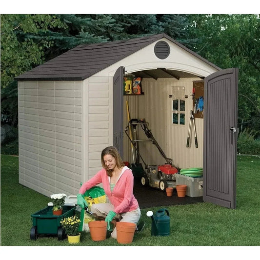 Customizable-LIFETIME 6405 Outdoor Storage Shed With Window, Skylights, And Shelving, 8 By 10 Feet Good Vibrations