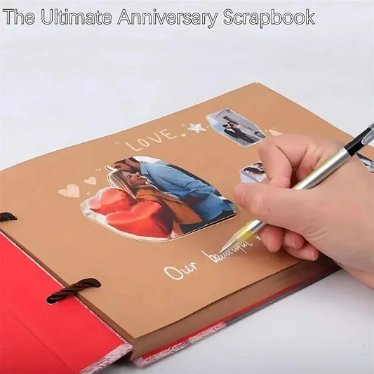 40 Pages DIY Adventure Album Photo Album Handmade Scrapbook Adventure Book Retro Kraft Album Anniversary Wedding Guest Book Good Vibrations