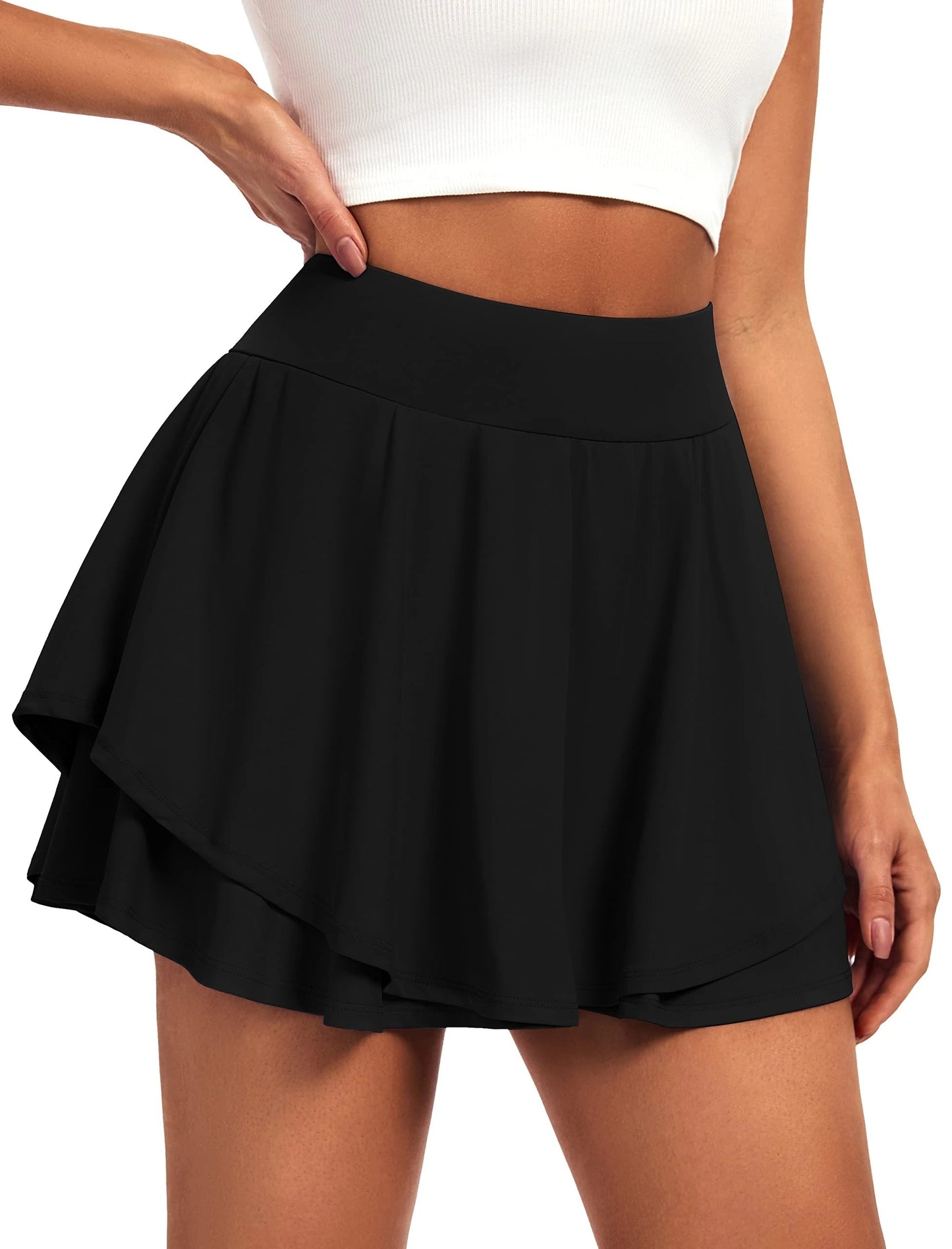 Summer Women Pleated Skirt Tennis Golf High Waisted Sport Fitness Shorts Quick Dry Athletic Running Short Gym Skort Pocket Good Vibrations