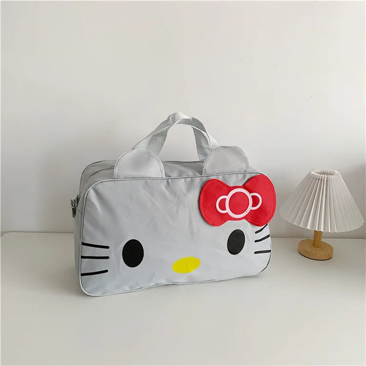 New Sanrio Cartoon Hello Kitty Duffle Bag Large Capacity Cartoon Student Handbag Short Trip Bag Girl's Handbody Bag Good Vibrations