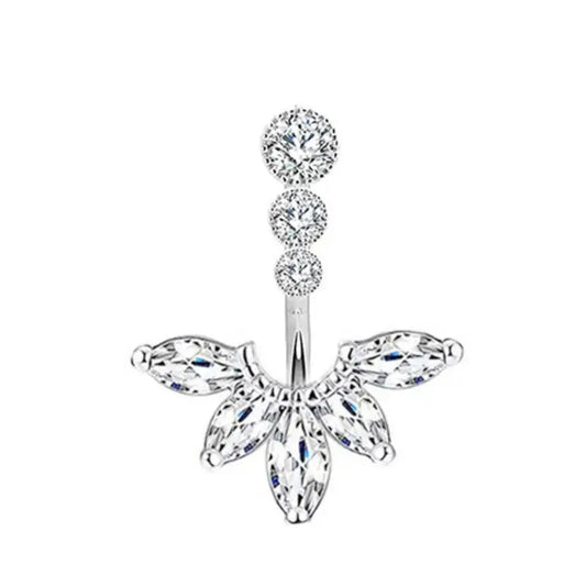 Dainsty Dangled Belly Button Rings Surgical Steel 14G Bar Navel Piercing Ring Crystal CZ Bee Flower Heart Belly Ring Ear Jewelry Good Vibrations Adult Super Store