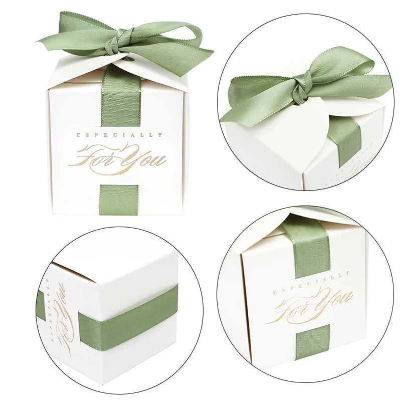 10Pcs Wedding Favors Gifts Box Souvenirs Gifts Boxes With Ribbon Candy Box Christening Baby Shower Birthday Event Party Supplies Good Vibrations