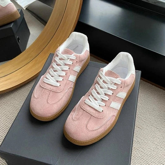 Women Tennis Sneakers Flats Ladies Fashion Lace-up Vulcanized Shoes Autumn Outdoor Trainers Student Board Shoes Footwear Good Vibrations