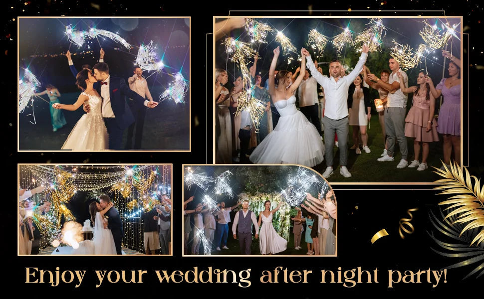 24-150Pcs Lighted Wedding Wands LED Tinsel Wedding Wands Light up Wedding Streamers for Wedding Send off Exits Party Favors Good Vibrations