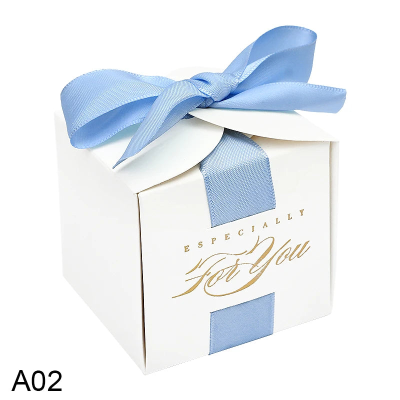 10Pcs Wedding Favors Gifts Box Souvenirs Gifts Boxes With Ribbon Candy Box Christening Baby Shower Birthday Event Party Supplies Good Vibrations