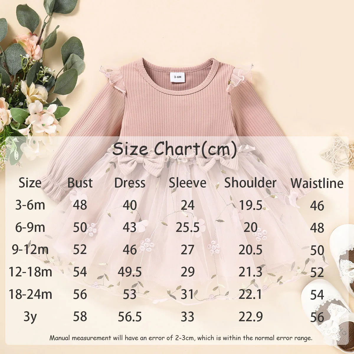 2025 Spring Autumn Baby Clothes Princess Dress 0-3Y Infant Girls Floral Embroidery Lace Dress Cute Toddler Bow Outfit Good Vibrations
